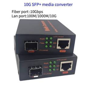 10G Media Converter Switch SFP+ to SFP+ 10Gbps Fiber Optic to RJ45 100M/1000M/10G Ethernet Switch Gigabit with 10KM/20KM