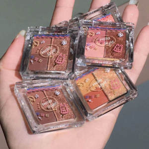 Portable Hello Little Biscuit Eyeshadow Palette Beginner Friendly Earth Tone Gradient Shiny Easy Application Natural Look