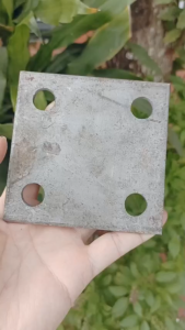 Đế sắt đế thép bản mã kẽm dày 5mm - Lỗ 15cm - Cỡ 10x10cm 15x15cm 20x20cm. #vattuducduyen