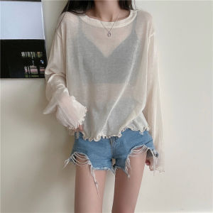 เสื้อเชิ้ตแขนยาวทรงหลวมสบาย ๆ สำหรับผู้หญิงในช่วงฤดูร้อนปี 2021 สไตล์ลำลอง สีสันสดใส แขนยาว ปกโปโล