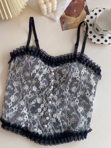 Floral Sleeveless Slim Fit Camisole Floral Pullover Sleeveless Slim-Fitting Suspenders Vest