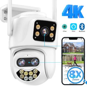 Niceelect 9MP 4K 8X กล้อง IP Wi-Fi HD ซูมสามเลนส์กล้องวงจรปิดรักษาความปลอดภัย6MP ติดตามอัตโนมัติกล้อง PTZ กลางแจ้งกล้องวงจรปิด ICSee