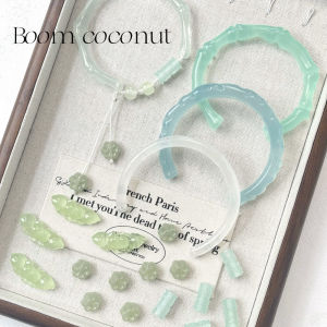 Handmade Resin Imitation Jade Bracelet Semi-Bangle New Chinese Style DIY Jewelry Beads Accessories Loose Beads String Materials