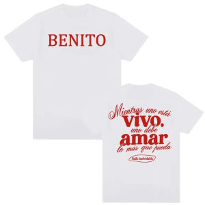 Sanrio | Summer Tee Bad Bunny Baile Letters Print T-shirt Men Women Fashion Hip Hop Vintage T Shirts Cotton Casual Short Sleeve Top Y2K
