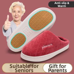 Anti-slip Silent Warm Cotton Slippers for Elderly Winter Home