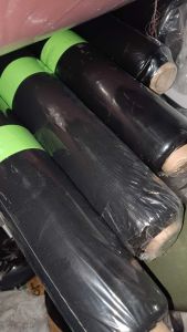 kain meteran sifon silky jetblack pita hijau per 5 meter dan per 10 meter