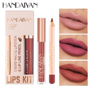 Bộ Son Môi Và Kẻ Viền Môi 2 Trong 1 Dành Cho Nữ Không Thấm Nước Lì Lâu Trôi Mỹ Phẩm Làm Đẹp Hàn Quốc Với Thành Phần Thực Vật Tự Nhiên