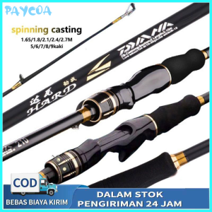 CORALOV Tongkat Pancing Asli 1.65M-2.7M Joran Pancing Carbon Joran Baitcasting Portabel Joran Spinning Joran Pancing Putar Umpan Karbon M Power Joran Pancing