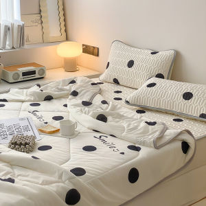 Simple Latex Cool Mat and Summer Blanket Four-Piece Set Bedskirt Style Gift