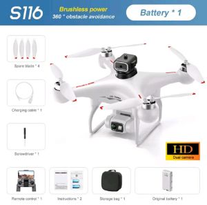 booom21 New Drone S116 drone brushless motor optical flow melayang satu tombol kembali /drone dual camera 2023