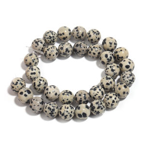 4/6/8/10/12mm Natural Stone Round Beads Dalmatians Jasper Beads Loose Spacer Bead For DIY Jewelry Making Necklace Bracelet