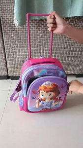 Grade 1-3 Kindergarten Trolley Backpack Kuromi Trolley School Bag Waterproof My Melody Spiderman Labubu School Bagpack