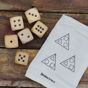 Solid Wood Hand-painted Dice 2.5cm