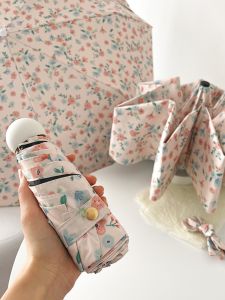 French Ins Floral Automatic Rain and Rain Dual-Use Foldable Sun Protection UV Protection Sun Protection Girl Good-looking Umbrella