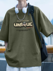 เสื้อยืดแขนสั้นผ้าฝ้ายแท้ ทรงหลวม สำหรับผู้ชาย ฤดูร้อน แฟชั่น เสื้อยืดแขนสั้น ลำลอง สำหรับวัยรุ่น เสื้อตัวบน