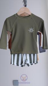 Boys Two-Piece Swimsuit Set Long Sleeve Rashguard with UV Sun Protection