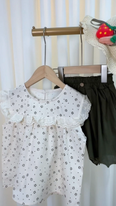 Kids Girl Clothes Set Sweet Cotton Floral Print Sleeveless 2Pcs Casual outfit Terno for Baby Girl 6M-5Y Summer Daily Wear