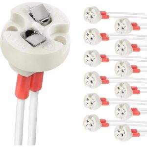 JOYINLED 10/20 CHIẾC G4 GU5.3 Bi-Pin Gốm Ổ Cắm Đèn Có Dây Kết Nối Kim Loại MR16 MR11 Halogen LED Giá Đỡ Bóng Đèn 5.9in Dây
