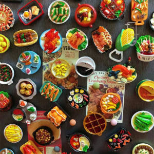 Magnet Iron on Decal Sticker Mới Trung Quốc Nội Thất Kiểu Dáng Tượng Trang Trí Nhà Bát Súp Lẩu Tạo Tính Đồ Chơi Thực Phẩm