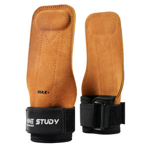 Mens Cowhide Wrist-Support Single Bar Pull-Up Assistance Straps