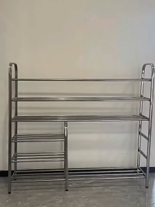 Thickened stainless steel shoe rack family corridor student dormitory rental room shoe cabinet