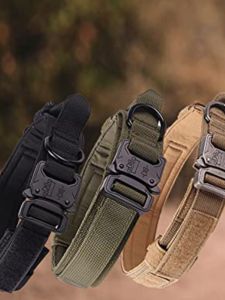 Tactical Dog Collar Explosion-Proof Dog Collar Medium Large Dog Golden Retriever/German Shepherd out Anti Breaking Loose Fierce Dog Collar