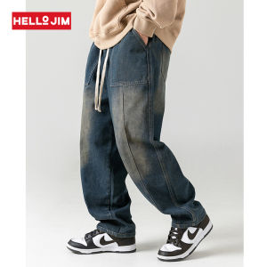 HELLO JIM  jeans pant for men 2023 New Style loose jeans men vintage wash old pants men  K2241