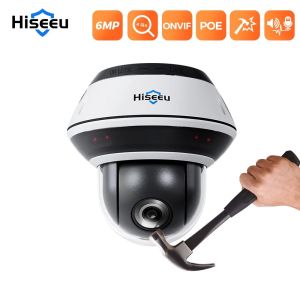 Hiseeu 4X 6MP Camera Chống Phá Hoại POE PTZ IP Dome Camera Ngoài Trời Với Zoom Quang Học 4X Onvif Audio P2P Giám Sát An Ninh Camera Quan Sát