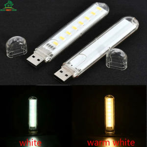 USB LED Book Lights 8LEDs SMD 5730 LED Bulb 5V Power Input White 5000-6500K Warm White USB Night light For Mobile Charger Laptop