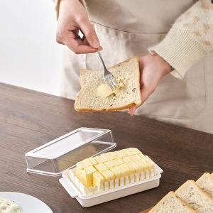 Butter Cutter Box Cheese Butter Storage Box with Lid Butter Dish Stick Butter Container for Refrigerator Kitchen Gadgets