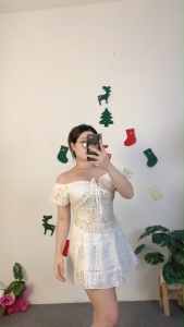 ชุดเซ็ตรัดรูปสาวหวาน เสื้อผูกโบว์+กระโปรงสั้น