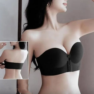 INTIMA Women Front Close Push Up Bra Strapless No Wire Underwear One-piece Invisible Wedding Dress Bra