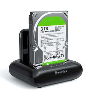 WAVLINK Dual Bay External Hard Drive Dock 2.5/3.5 Inci HDD dan SSD Docking Station