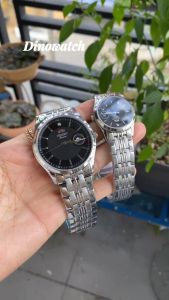 Đồng hồ nam nữ ANBSHOP orient OR3718M/L mặt đen dây thép  size 30/40mm