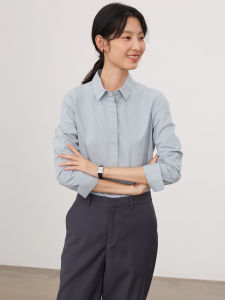 Pure Cotton White Shirt Womens Long Sleeve Early Autumn New Style Workwear Professional Interview Commute Office OL Style Slim Fit