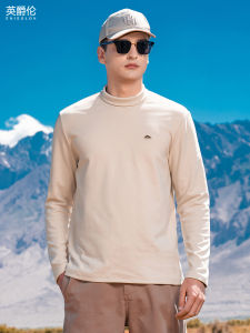 เสื้อยืดคอกลมแขนยาวผู้ชาย Enjeolon 10A ผ้าเดนิมสองด้านป้องกันแบคทีเรีย คอกลมครึ่งตัว หนา ใส่ในฤดูใบไม้ร่วง