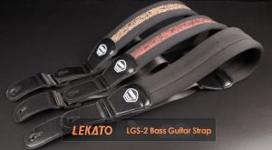 LEKATO LGS-2 Bass Guitar Straps 3" Wide Bass Strap Padded Adjustable Length with 2 Safety Strap Locks & 6 Picks