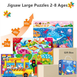 Moulty Floor Puzzle for Kids Animal Jigsaw Large Puzzles 24 48 Piece Ages 3-6 Children Learning Preschool Educational Intellectual Development Toys 4-8 Years Old Gift