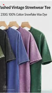 Vintage mens short-sleeve distressed heavyweight T-shirt versatile and washable made of pure cotton