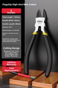deli | High Hardness Industrial Electrician Oblique Mouth Pliers