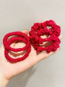 Đỏ Năm Mới Đơn Giản Dây Buộc Tóc Nữ Dây Buộc Tóc Cảm Giác Cao Phong Cách Hàn Quốc Mũ Dây Buộc Tóc Cho Bé Gái Thời Trang Sành Điệu Phụ Kiện Tóc