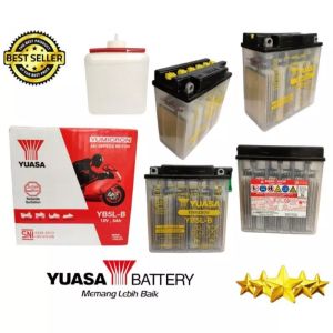 AKI MOTOR BARU MERK YUASA YB5L-B 12V 5AH ACCU BASAH