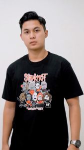 420Father Kaos Pria Logo Slipknot Black Cotton 24s