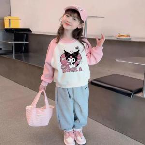 Girls Fleece-lined round Neck Sweatshirt Casual Long Sleeve Top for Autumn Winter Childrens Clothing Baby Clothes Kids Wear