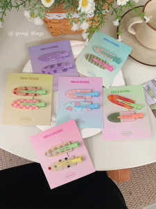 Cute Grape And Watermelon Hair Clips 2 Pack Hair Accessories Makeup Hairpins Korean Style Fresh out Fashion Hair Decorations