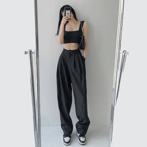 High Waist Drapey Wide Leg Pants Womens Suiting Casual Trousers Spring Summer New Style Small Size Pear Shape plus Size