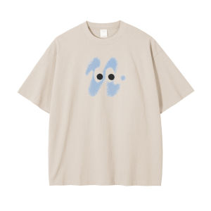 2025 New Fun American Trendy Brand Short Sleeve T-Shirt for Boys High School Students Pure Cotton White Breathable Summer Top