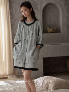 Short Sleeve Summer Cotton Pajamas Suit