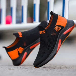 Leedoo Sepatu Joging Olahraga Slip On Santai Rajut Casual Hitam Abu Abu Pria Sneaker Sport Men Running Shoes Jogging Runing Cats Sepatu Lari Kasual Badminton Cowok 100% MR127