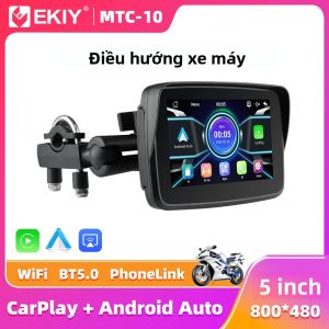 EKIY 5 Inch MTC-10 Màn Hình Điều Hướng Xe Máy Chống Nước IPX7 Không Dây Di Động Android Auto Moto Monitor Carplay 32G/64G Max Bộ Nhớ Ngoài